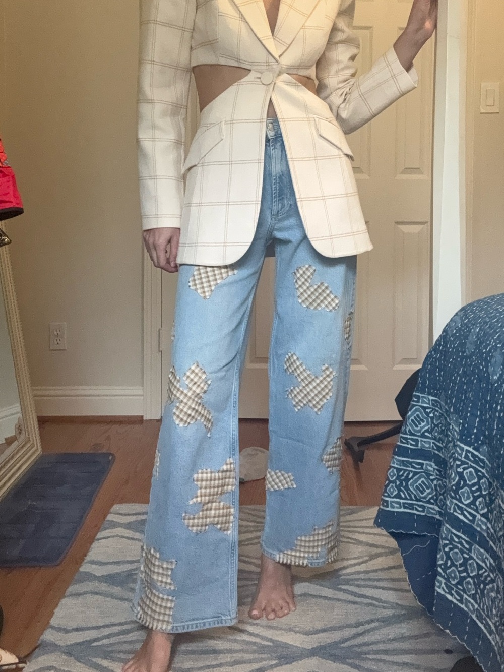 Rails Getty Light Blue Patchwork Wide-Leg Jeans